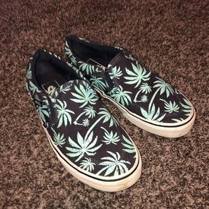 Palm Tree print slip on Vans